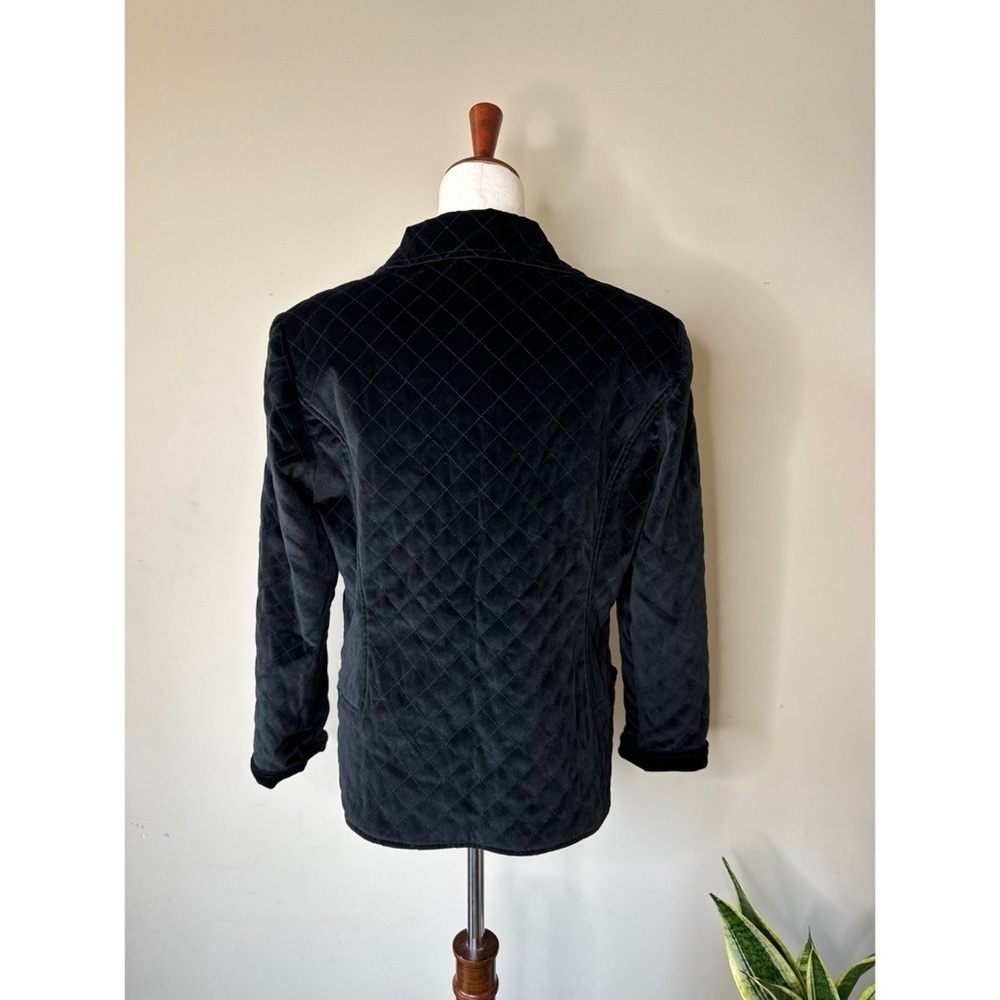 St John Sport Black Quilted Zip Front Long Sleeve Jacket Size Medium - Picture 3 of 6